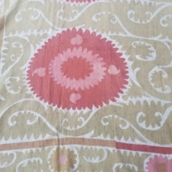 1930s Large Softly Faded Neutral Suzani Bed Cover 10 1930s Large Softly Faded Neutral Suzani Bed Cover -Coco & Wolf Shop 1930s large softly faded neutral suzani bed cover 0275