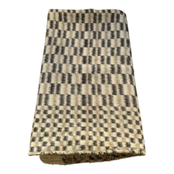 1970s Industria Peruana Blanket Alpaca Wool Brown Tonal Checkerboard