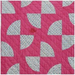 19th Century American Folk Art Red And Blue Handmade Quilt -Coco & Wolf Shop 19th century american folk art red and blue handmade quilt 6490