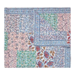 Aizel King Multi/Blue Patchwork Hand Stitched Quilt