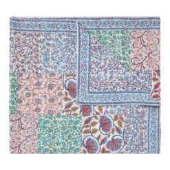 Aizel Queen Multi/Blue Patchwork Hand Stitched Quilt