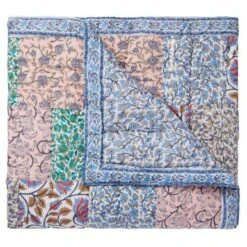 Aizel Twin Multi/Blue Patchwork Cotton Filled Quilt -Coco & Wolf Shop aizel twin multiblue patchwork cotton filled quilt 9016