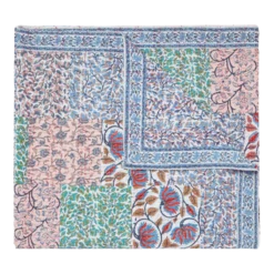 Aizel Twin XL Multi/Blue Patchwork Hand Stitched Quilt