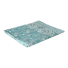 Aqua Blooming Block Print Cotton Bed Coverlet