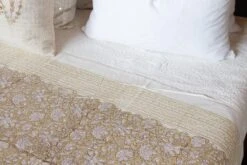 Botanical Block Print Cotton Bed Coverlet -Coco & Wolf Shop botanical block print cotton bed coverlet 3766