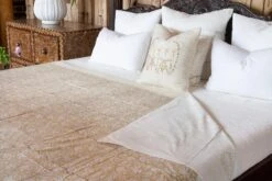 Botanical Block Print Cotton Bed Coverlet -Coco & Wolf Shop botanical block print cotton bed coverlet 5432