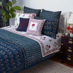 Carnation-Delta Twin Indigo/Brick Red Reversible Quilt 13 Carnation-Delta Twin Indigo/Brick Red Reversible Quilt -Coco & Wolf Shop carnation delta twin indigobrick red reversible quilt 5420