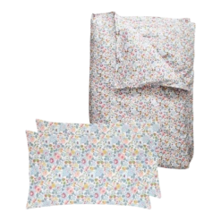 Coco & Wolf Bedding Set Made With Liberty Fabric Betsy Grey, King - 3 Pieces