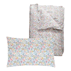 Coco & Wolf Bedding Set Made With Liberty Fabric Betsy Grey, Twin - 2 Pieces