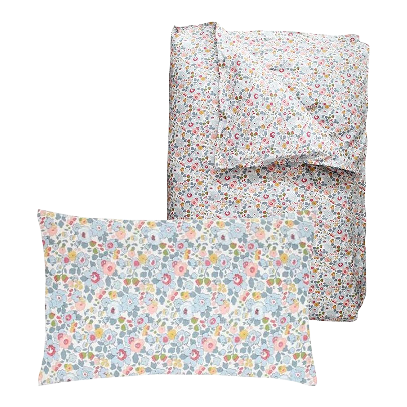 Coco & Wolf Bedding Set Made With Liberty Fabric Betsy Grey, Twin - 2 Pieces 3 Coco & Wolf Bedding Set Made With Liberty Fabric Betsy Grey, Twin - 2 Pieces