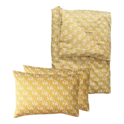 Coco & Wolf Bedding Set Made With Liberty Fabric Capel Mustard, King - 3 Pieces