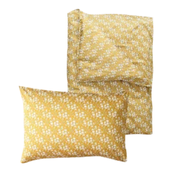 Coco & Wolf Bedding Set Made With Liberty Fabric Capel Mustard, Twin - 2 Pieces