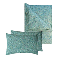 Coco & Wolf Bedding Set Made With Liberty Fabric Donna Leigh Green, King - 3 Pieces