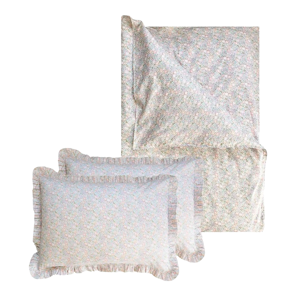Coco & Wolf Bedding Set Made With Liberty Fabric Michelle Lilac, Queen - 3 Pieces 3 Coco & Wolf Bedding Set Made With Liberty Fabric Michelle Lilac, Queen - 3 Pieces