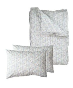Coco & Wolf Bedding Set Made With Liberty Fabric Michelle Sea Green, Queen - 3 Pieces -Coco & Wolf Shop coco and wolf bedding set made with liberty fabric michelle sea green queen 3 pieces 0381