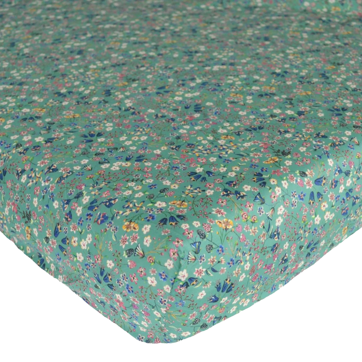 Coco & Wolf Fitted Sheet Made With Liberty Fabric Donna Leigh Green, Twin 3 Coco & Wolf Fitted Sheet Made With Liberty Fabric Donna Leigh Green, Twin