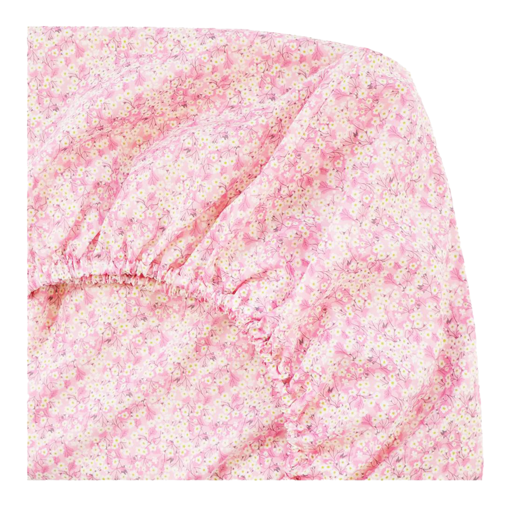 Coco & Wolf Fitted Sheet Made With Liberty Fabric Mitsi Valeria Pink, King 2 Coco & Wolf Fitted Sheet Made With Liberty Fabric Mitsi Valeria Pink, King