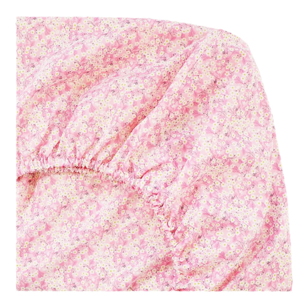 Coco & Wolf Fitted Sheet Made With Liberty Fabric Mitsi Valeria Pink, Queen 3 Coco & Wolf Fitted Sheet Made With Liberty Fabric Mitsi Valeria Pink, Queen