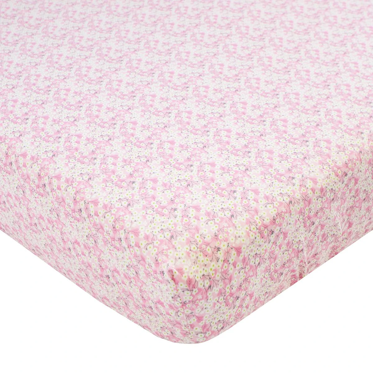 Coco & Wolf Fitted Sheet Made With Liberty Fabric Mitsi Valeria Pink, Queen 4 Coco & Wolf Fitted Sheet Made With Liberty Fabric Mitsi Valeria Pink, Queen - Image 2