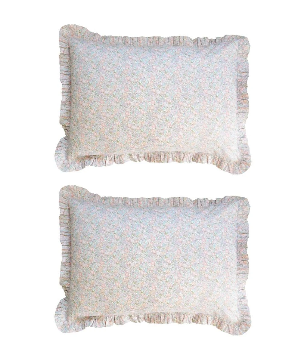 Coco & Wolf Gathered Edge Pillowcases Made With Liberty Fabric Michelle Lilac - Set Of 2 8 Coco & Wolf Gathered Edge Pillowcases Made With Liberty Fabric Michelle Lilac - Set Of 2 - Image 6
