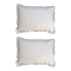 Coco & Wolf Gathered Edge Pillowcases Made With Liberty Fabric Michelle Lilac - Set Of 2
