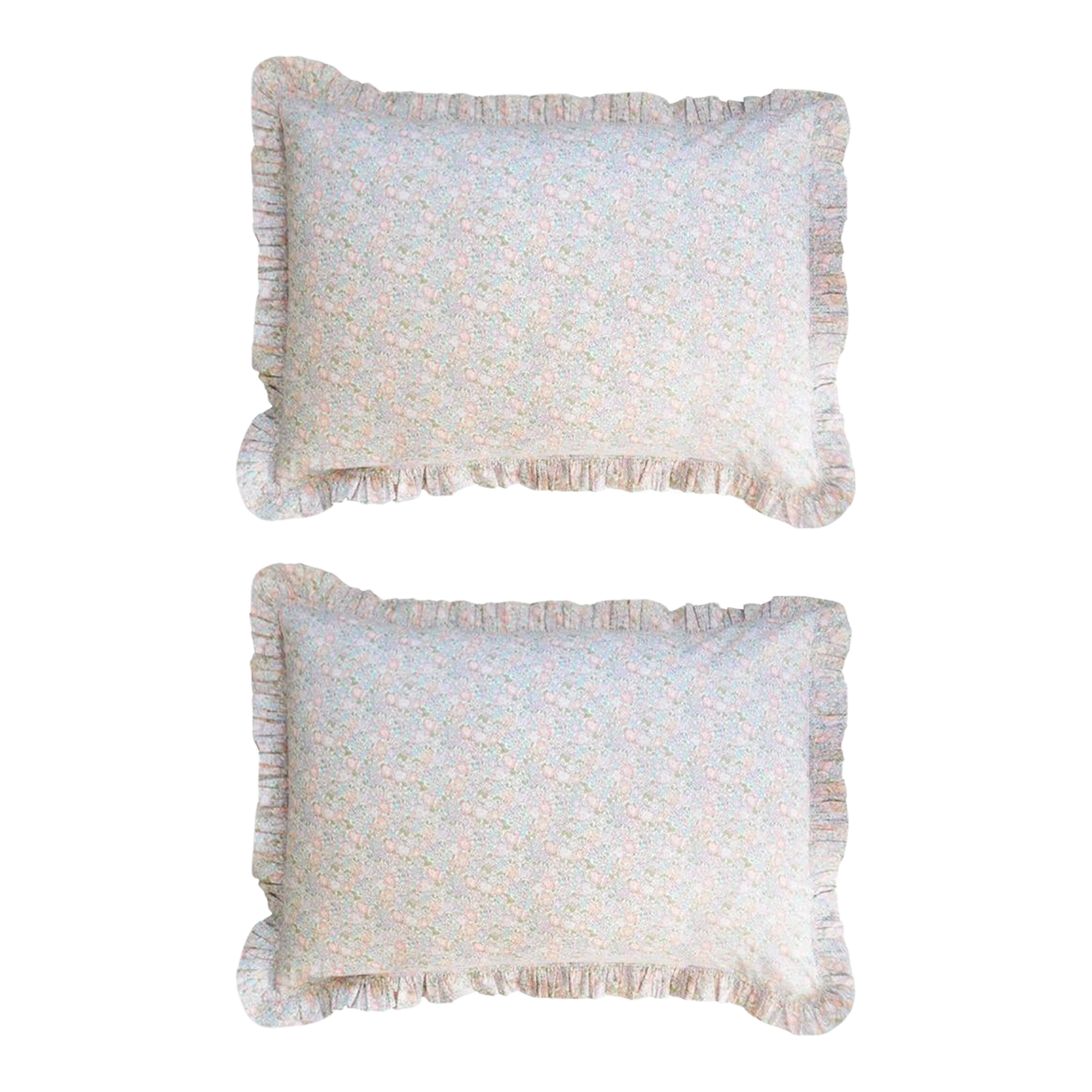 Coco & Wolf Gathered Edge Pillowcases Made With Liberty Fabric Michelle Lilac - Set Of 2 3 Coco & Wolf Gathered Edge Pillowcases Made With Liberty Fabric Michelle Lilac - Set Of 2