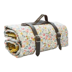 Coco & Wolf Picnic Blanket Made With Liberty Fabric Betsy Grey & Capel Mustard