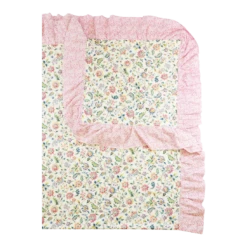 Coco & Wolf Ruffle Bedspread Made With Liberty Fabric Eva Belle & Mitsi Valeria Pink, Cot Bed