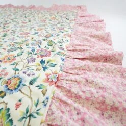 Coco & Wolf Ruffle Bedspread Made With Liberty Fabric Eva Belle & Mitsi Valeria Pink, Double -Coco & Wolf Shop coco and wolf ruffle bedspread made with liberty fabric eva belle and mitsi valeria pink double 4965