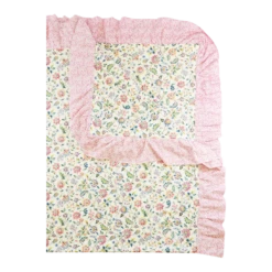 Coco & Wolf Ruffle Bedspread Made With Liberty Fabric Eva Belle & Mitsi Valeria Pink, Double