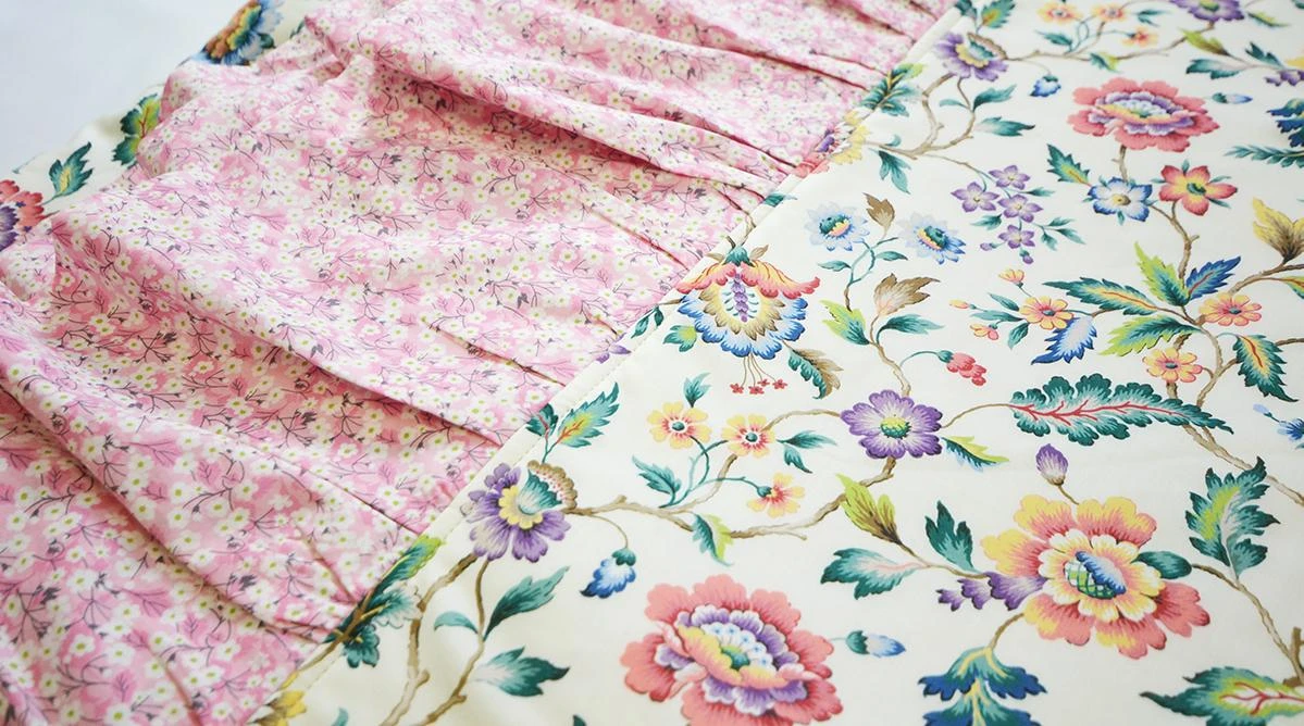 Coco & Wolf Ruffle Bedspread Made With Liberty Fabric Eva Belle & Mitsi Valeria Pink, King 8 Coco & Wolf Ruffle Bedspread Made With Liberty Fabric Eva Belle & Mitsi Valeria Pink, King - Image 6