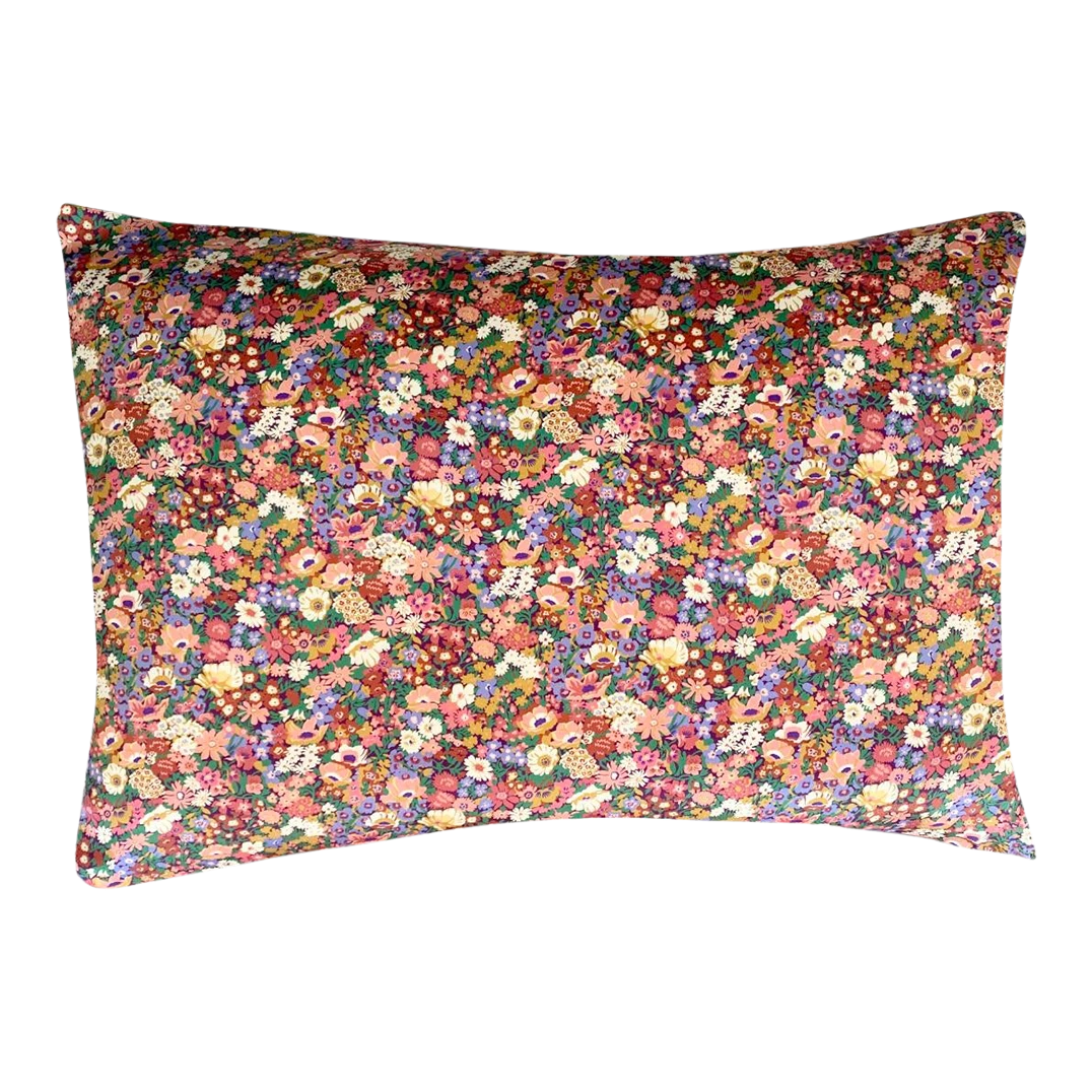 Coco & Wolf Silk Pillowcase Made With Liberty Fabric Thorpeness Pink 3 Coco & Wolf Silk Pillowcase Made With Liberty Fabric Thorpeness Pink