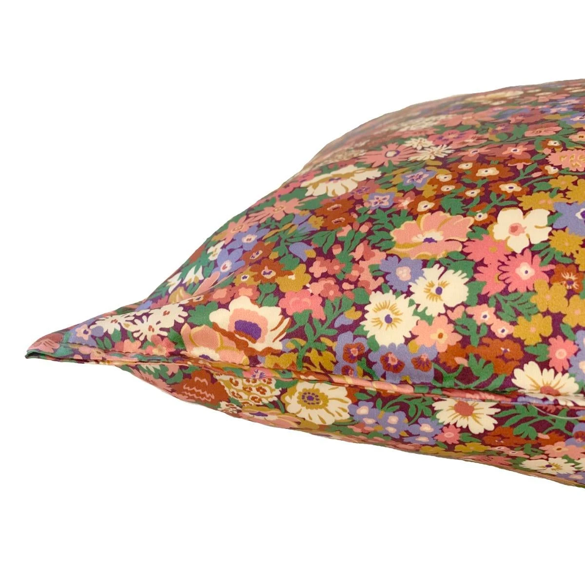 Coco & Wolf Silk Pillowcase Made With Liberty Fabric Thorpeness Pink 4 Coco & Wolf Silk Pillowcase Made With Liberty Fabric Thorpeness Pink - Image 2