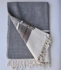 Contemporary Hand Woven Merino Herringbone Gray Throw Blanket By TerraKlay -Coco & Wolf Shop contemporary hand woven merino herringbone gray throw blanket by terraklay 0419