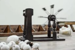 Early 21st Century Hand Finished Organic Wool Light Grey Wave Blanket Or Throw -Coco & Wolf Shop early 21st century hand finished organic wool light grey wave blanket or throw 8410