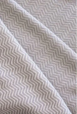 Early 21st Century Hand Finished Organic Wool Light Grey Wave Blanket Or Throw -Coco & Wolf Shop early 21st century hand finished organic wool light grey wave blanket or throw 9169