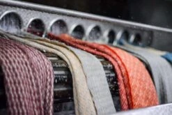 Early 21st Century Hand Finished Organic Wool Red Wave Throw -Coco & Wolf Shop early 21st century hand finished organic wool red wave throw 2061