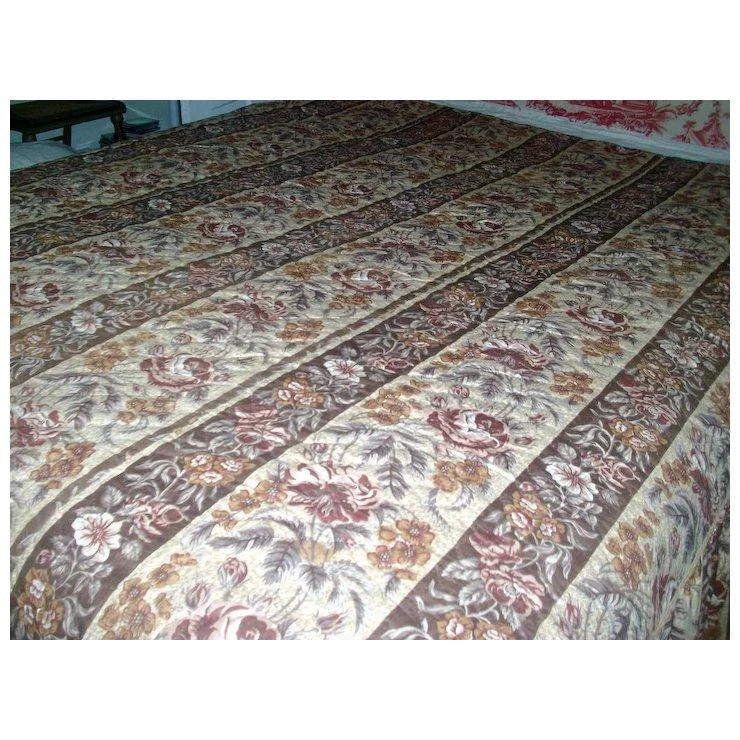 Fine And Early Antique 19th Century Printed Glazed Waxed Chintz American Coverlet Bed Spread Quilt 6 Fine And Early Antique 19th Century Printed Glazed Waxed Chintz American Coverlet Bed Spread Quilt - Image 4