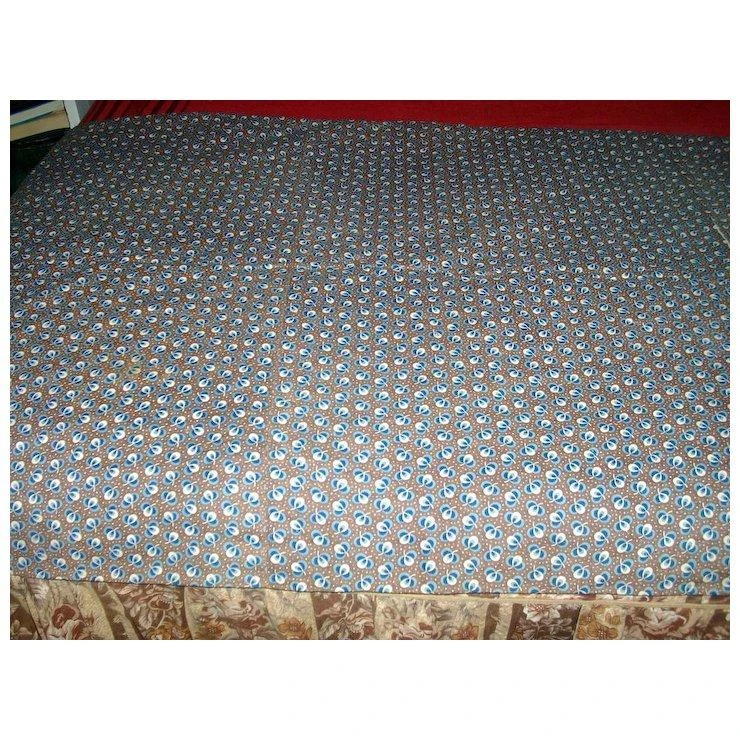 Fine And Early Antique 19th Century Printed Glazed Waxed Chintz American Coverlet Bed Spread Quilt 9 Fine And Early Antique 19th Century Printed Glazed Waxed Chintz American Coverlet Bed Spread Quilt - Image 7