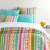 Kit Kemp For Pine Cone Hill Happy Go Lucky Aqua Coverlet, Full/Queen -Coco & Wolf Shop kit kemp for pine cone hill happy go lucky aqua coverlet fullqueen 5817