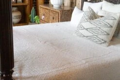 Lily White Applique Coverlet -Coco & Wolf Shop lily white applique coverlet 7004