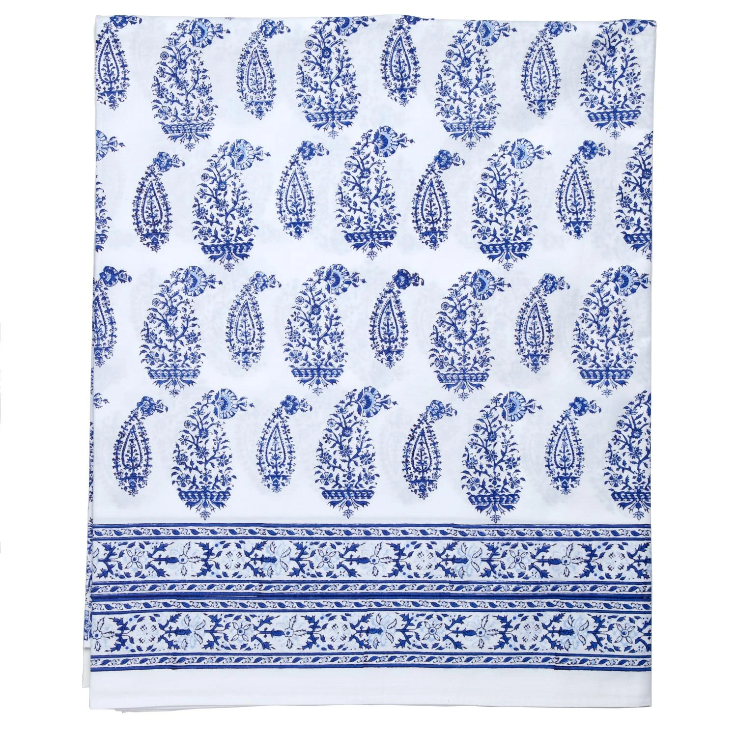 Malabar Multi-Paisley Full Deep Blue Fitted Sheet 7 Malabar Multi-Paisley Full Deep Blue Fitted Sheet - Image 6
