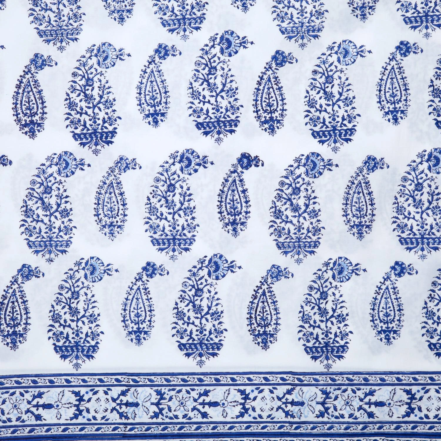 Malabar Multi-Paisley Full Deep Blue Fitted Sheet 3 Malabar Multi-Paisley Full Deep Blue Fitted Sheet - Image 2