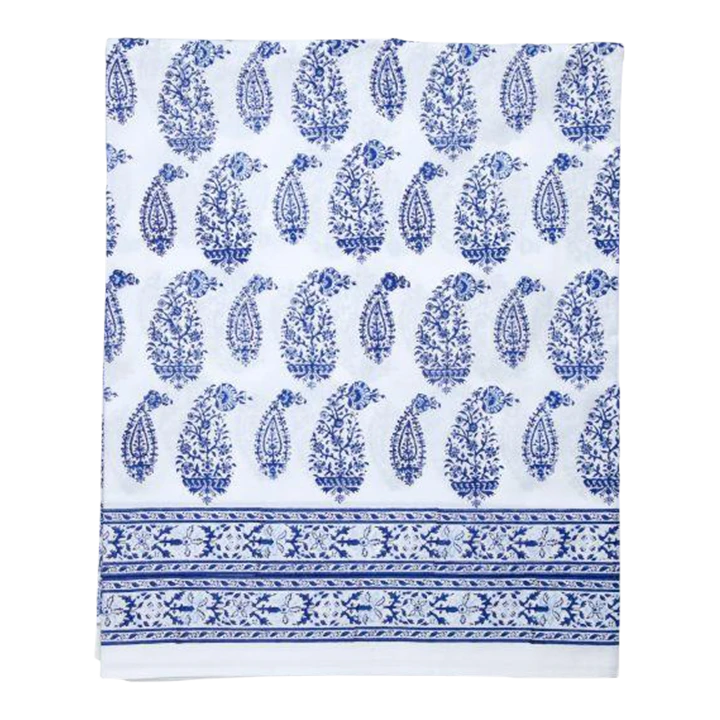 Malabar Multi-Paisley King Deep Blue Fitted Sheet 3 Malabar Multi-Paisley King Deep Blue Fitted Sheet