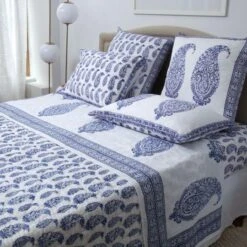 Malabar Multi-Paisley King Deep Blue Fitted Sheet 11 Malabar Multi-Paisley King Deep Blue Fitted Sheet -Coco & Wolf Shop malabar multi paisley king deep blue fitted sheet 2870