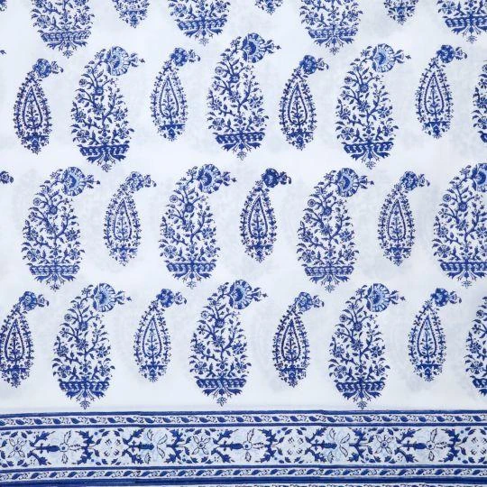 Malabar Multi-Paisley King Deep Blue Fitted Sheet 4 Malabar Multi-Paisley King Deep Blue Fitted Sheet - Image 2