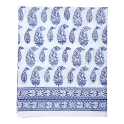 Malabar Multi-Paisley King Deep Blue Flat Sheet