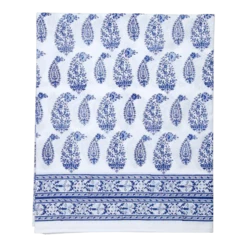 Malabar Multi-Paisley Queen Deep Blue Fitted Sheet