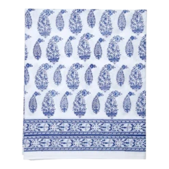 Malabar Multi-Paisley Queen Deep Blue Flat Sheet