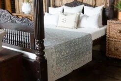 Nigella Bloom Block Print Cotton Bed Spread -Coco & Wolf Shop nigella bloom block print cotton bed spread 3091